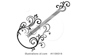 Guitar with musical notes
