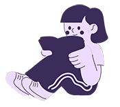 graphic of a small child reading a book