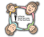 graphic of a family standing in a circle looking up
