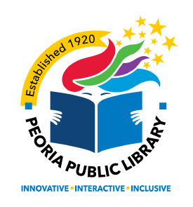 picture of the Peoria Public Library new Centennial logo