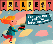 graphic of a girl under a banner that says fall fest