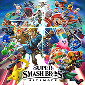 graphic of a smash bros cover art from Nintendo