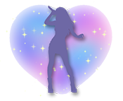 graphic of a heart with the outline of a female singer